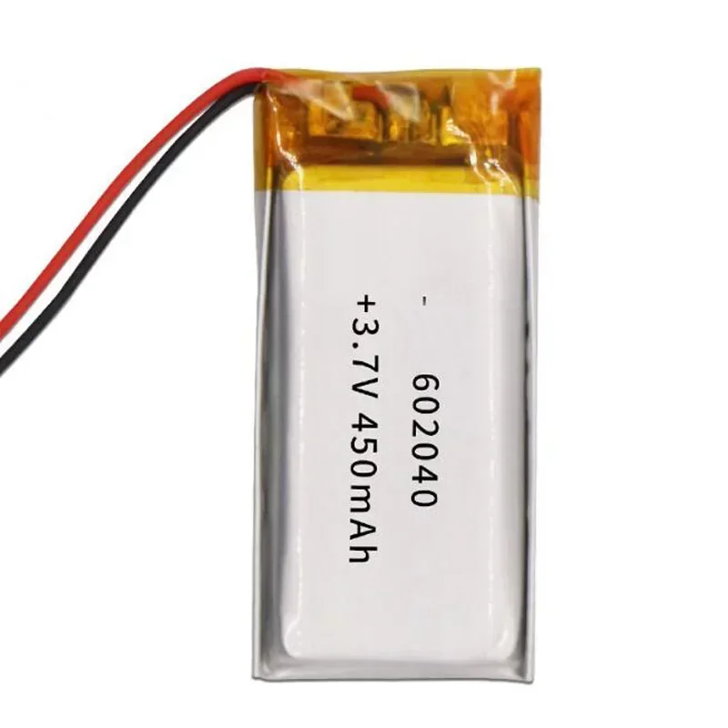 1pc 450mAh 3.7V 602040 062040 Lipo Polymer Lithium Rechargeable Li-ion Battery Cells for GPS MP3 MP4 Bluetooth Headset