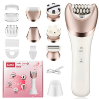New Multifunctional Women's Epilator 6 in 1 Full Body Shaver USB Electric Washable Epilator Set