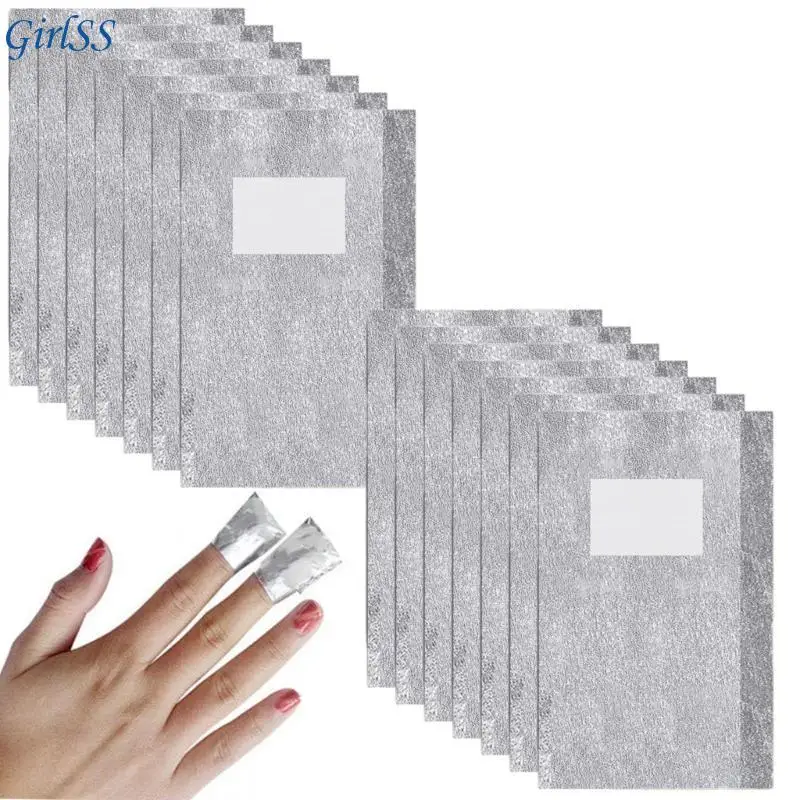 100 Uds. Quitaesmalte uñas Gel rápido y eficiente envolturas papel aluminio para uñas almohadillas algodón para