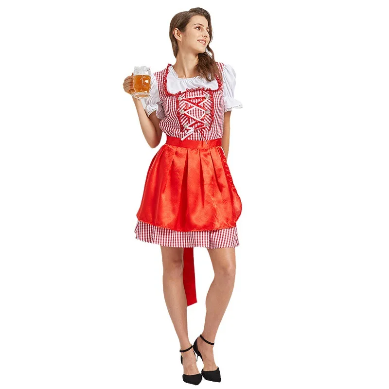 أزياء الهالوين الجديدة Sle Beer Girl Dr مقاس كبير، أزياء خادمة لمهرجان البيرة، ملابس نسائية عرقية، أداء المسرح
