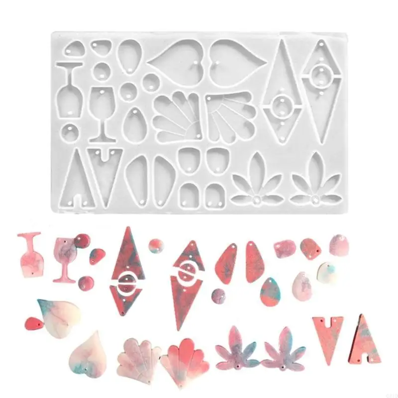 Maple Leaf Heart Geometry Earrings Mould Earring Pendant Silicone Mold DIY Jewellery Making Keychain Epoxy Casting Mold