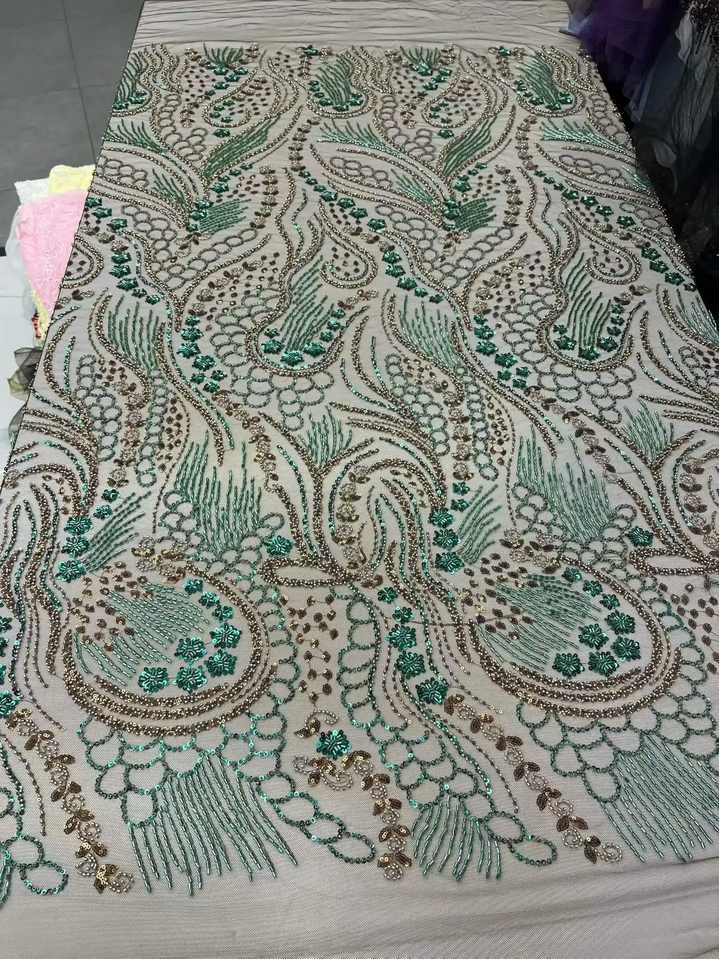 

Nigerian Luxury Sequins Mesh Lace Fabric 2026 High Quality Beads African Lace Fabric French For Women Wedding Party Dress Sewing