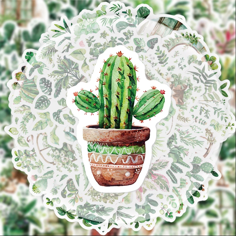 

50 Green Plant Graffiti Stickers, Suitable for Water Bottles, Laptops, Phone Decorations, Suitcases, Skateboards, Guitars, Gift Boxes, Party Decorations, Holiday Gifts
