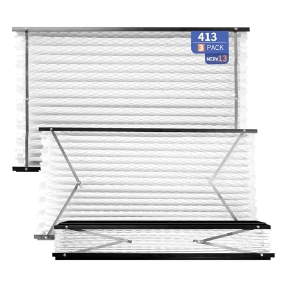 

3 упаковки сменных фильтров 413, совместимых с очистителями воздуха AprilAire для всего дома, моделями 1410, 1610, 2410, 2416, 3410, 4400, MERV13, 413 HAVC