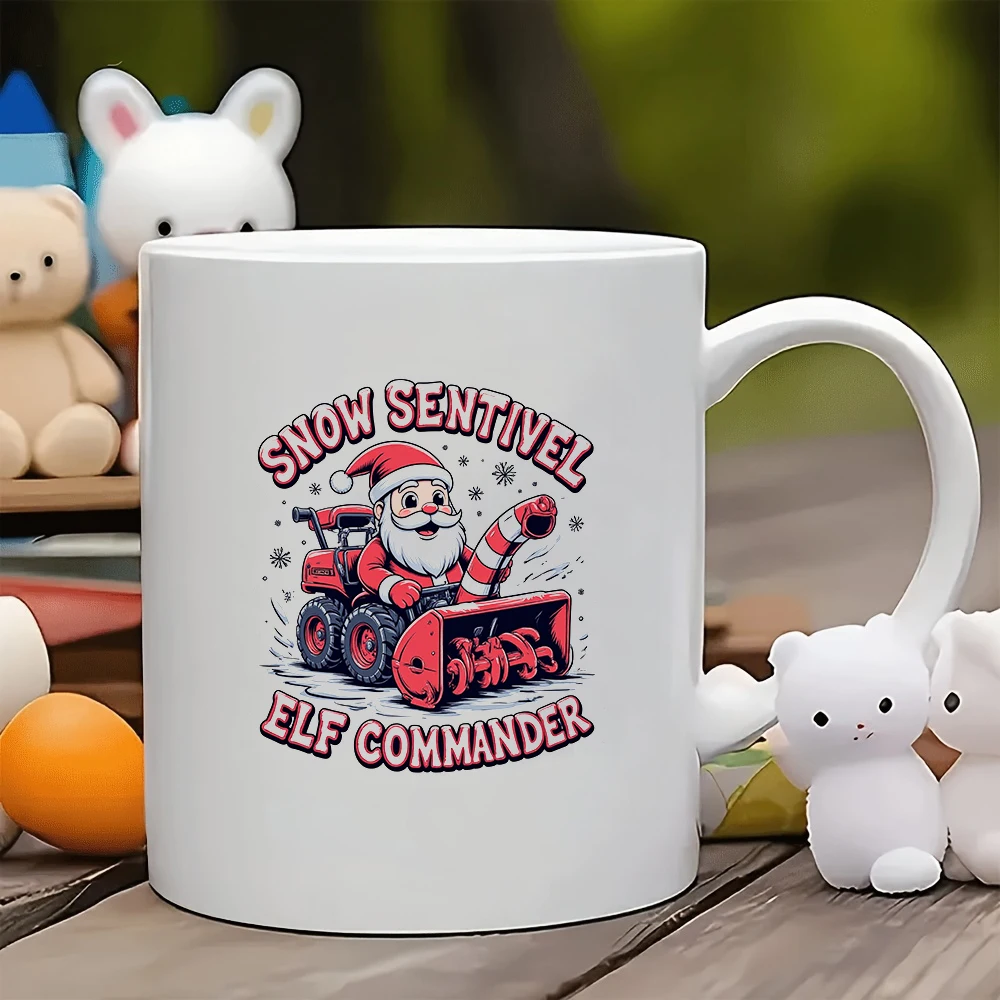 

11oz Santa Claus Snow Plow Cartoon Cup Holiday Gift Children's Water Cup Family Office Coffee Cup
