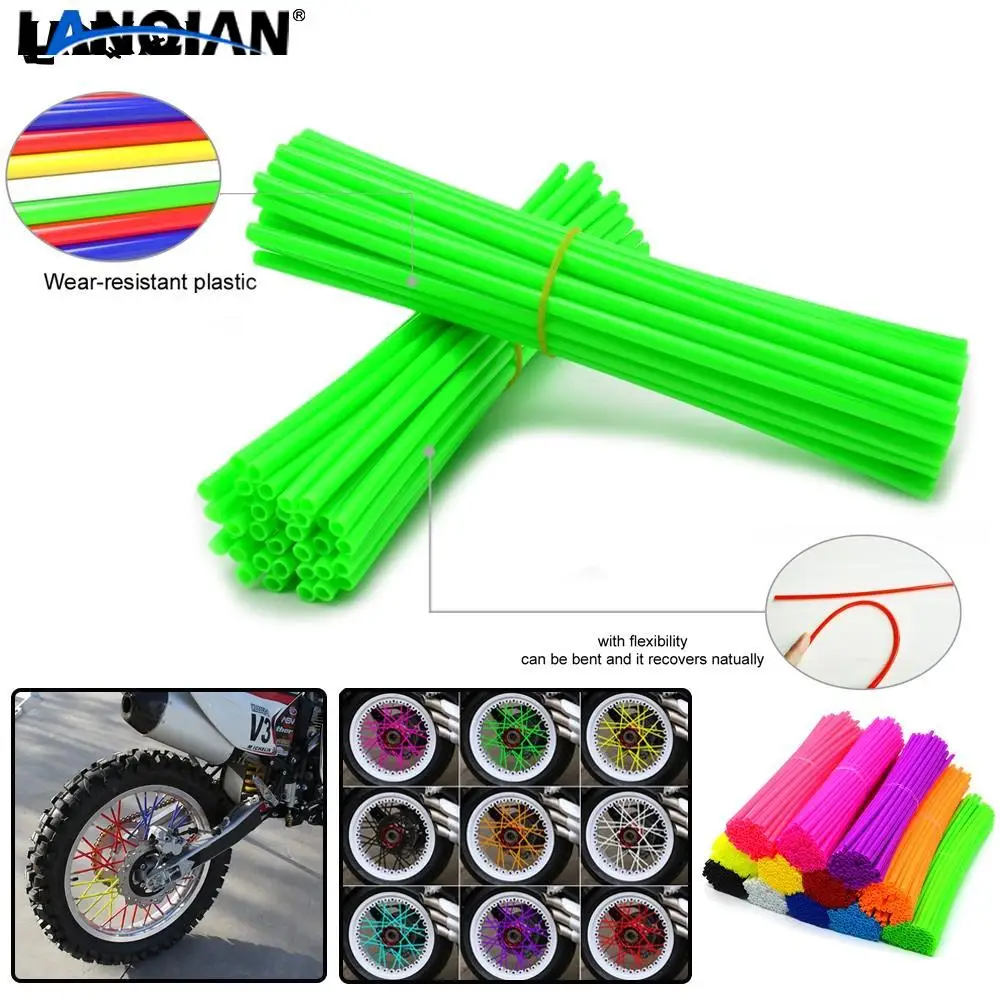 

Universal 72 PC Motorcycle Dirt Bike Wheel Spoke Skins For Kawasaki KX KLX KDX 65 85 100 125 150 250 450 F R S SR D-TRACKER