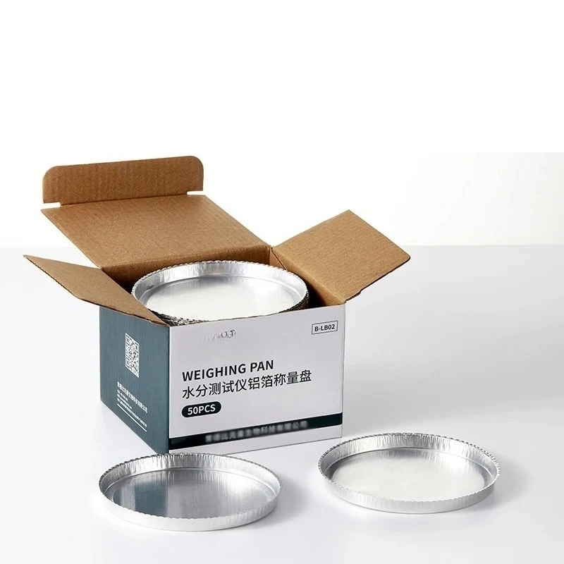 Laboratory Aluminum Foil Weighing Pan Moisture Analyzer Disposable Sample Pan Diameter 50 Pieces/Box 90MM