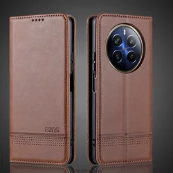 Magnetic Adsorption Leather Fitted Case for OPPO Realme 12 Pro plus / Realme12 Pro+ Flip Cover Protective Case Capa Fundas Coque