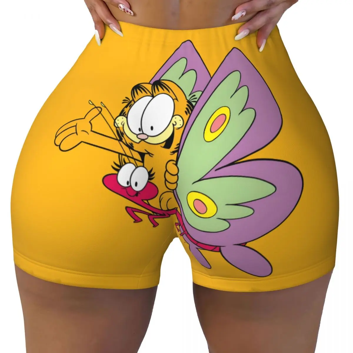 

Custom G-Garfields Wallpaper Biker Running Workout Shorts for Women Comic Athletic Gym Yoga Shorts