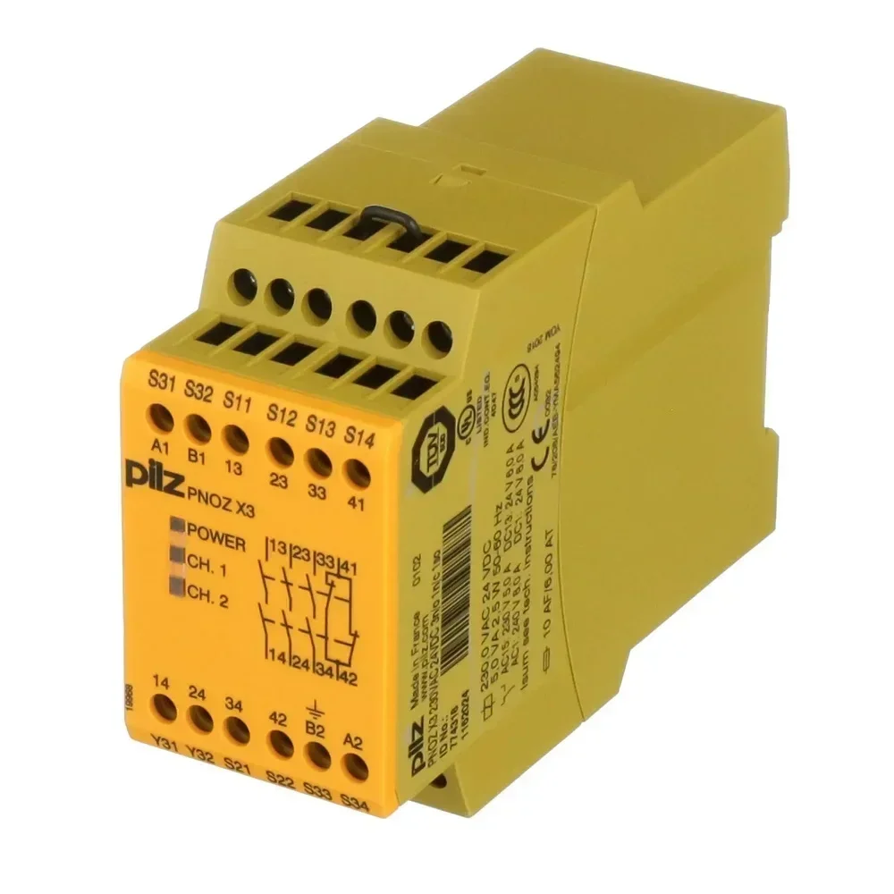 

New Pil-z 774318 Safety Relay PNO-Z X3 230VAC 24VDC 3N/O 1N/C 1SO E-Stop Monitoring Good Price Fast Shipping