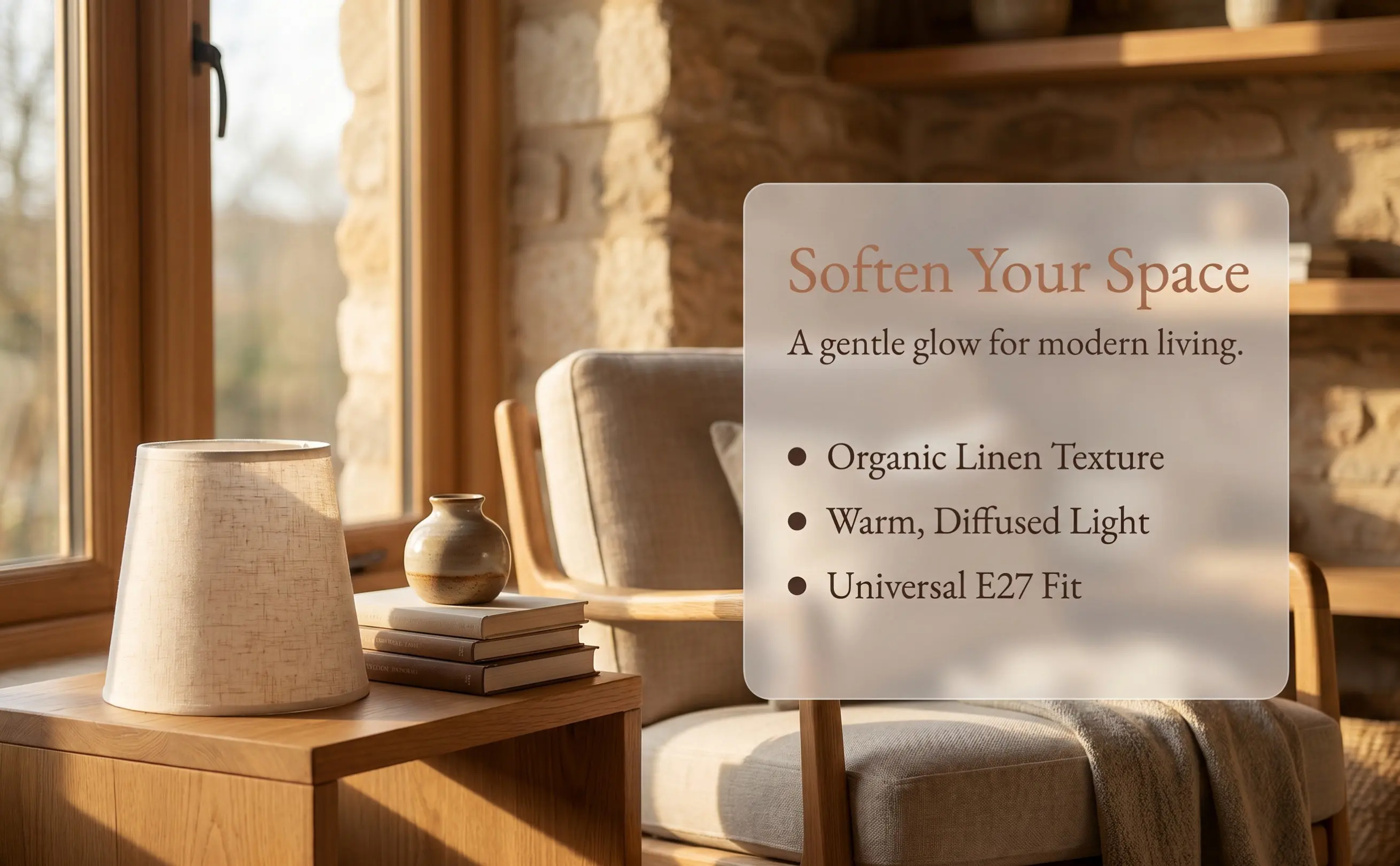 Linen Lamp Shade Replacement for Table Desk Bedside Floor Lamps Lightweight Fabric Light Cover Modern Simple Design Home Bedroom