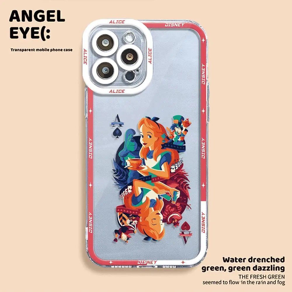 Disney Alice in Wonderland Phone Case for Apple iPhone 15 Pro Max 13 14 Plus 12 Mini 11 Pro XR 8 SE 7 8 XS MAX Cover