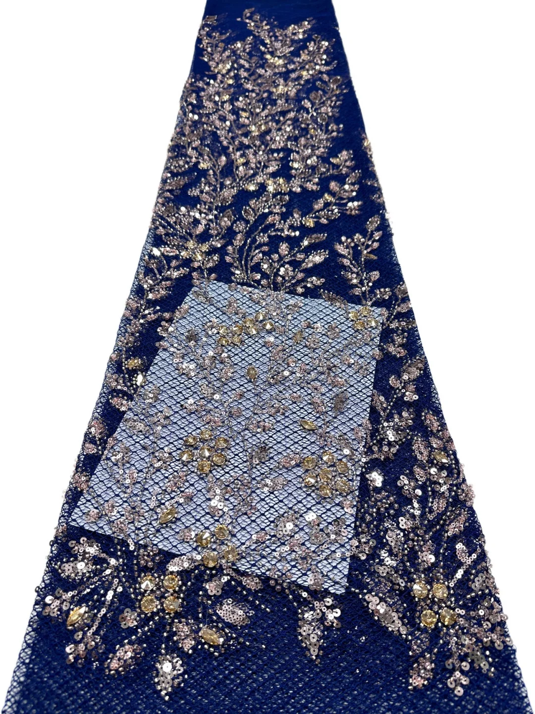 

African Handmade Sequins High Quality Net Pearls Lace Fabric French Heavy Beaded Tulle Lace Fabric Bridal Party Dress Material