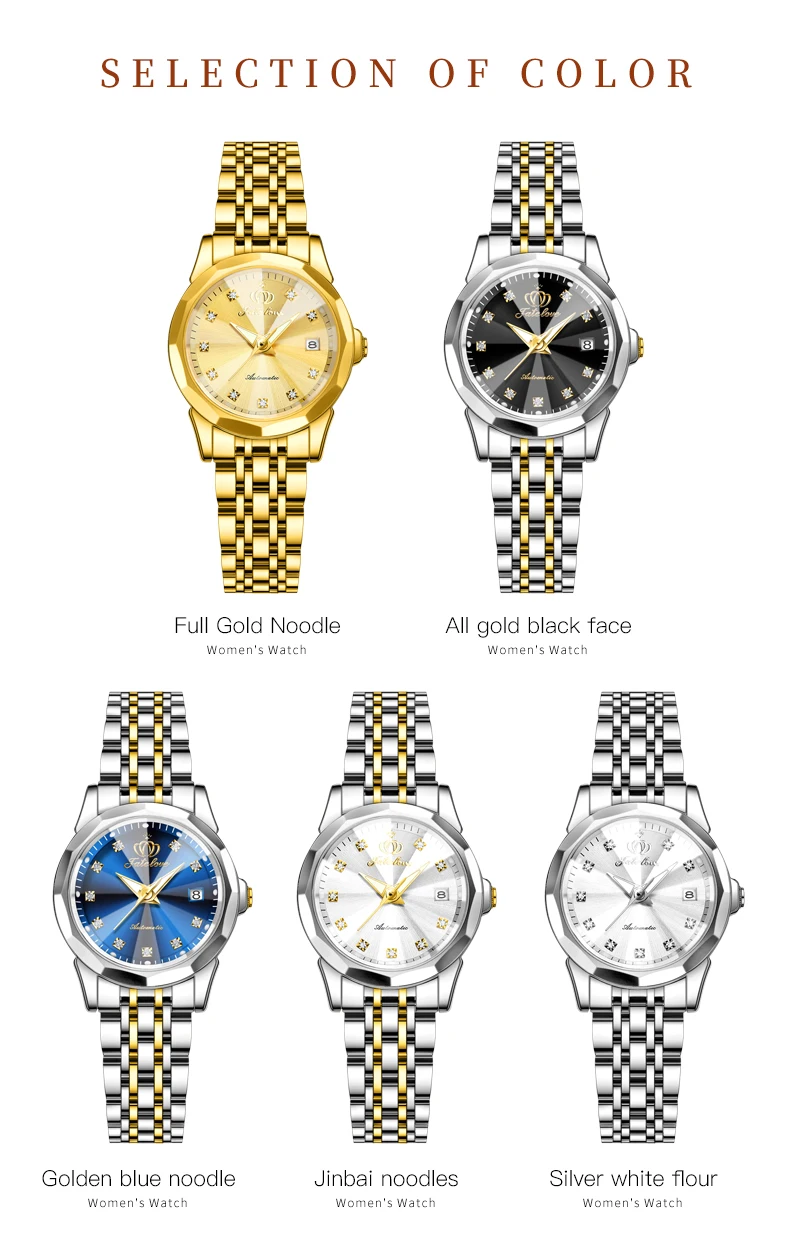 FateLove-ساعة معصم نسائية ، ساعة يد نسائية ، مقاومة للماء مضيئة ، أنيقة ، تاريخ ، أصلي ، هدية لفتاة ، موضة