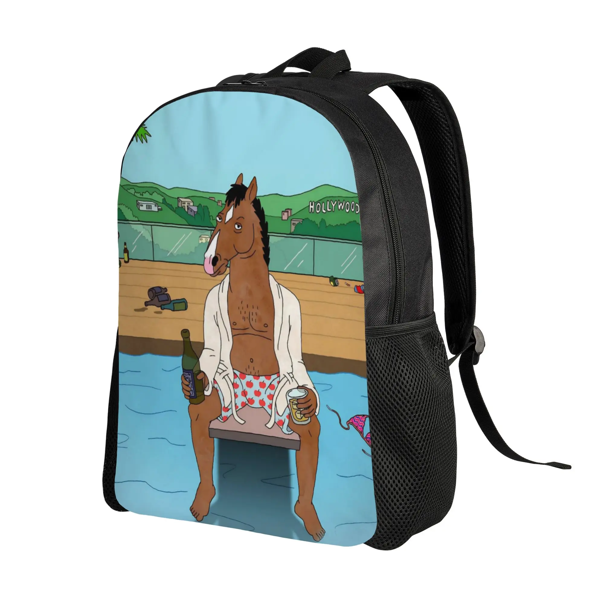 Funny Cartoon    BoJack Horseman Classical Backpack Durable High School Work  Daypack for Men Women College Shoulder Bag