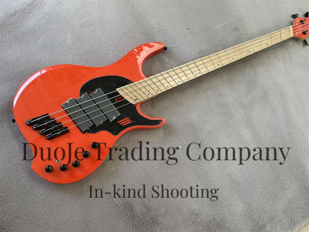 Orange Bass Ding W4 string bass Maple fingerboard Black Single bridge Active Battery case 3 piece pickup factory custom