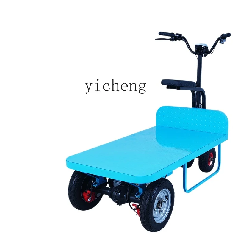 

ZK electric flat truck pulling goods, warehouse construction site trolley, street stall transportation, small trailer