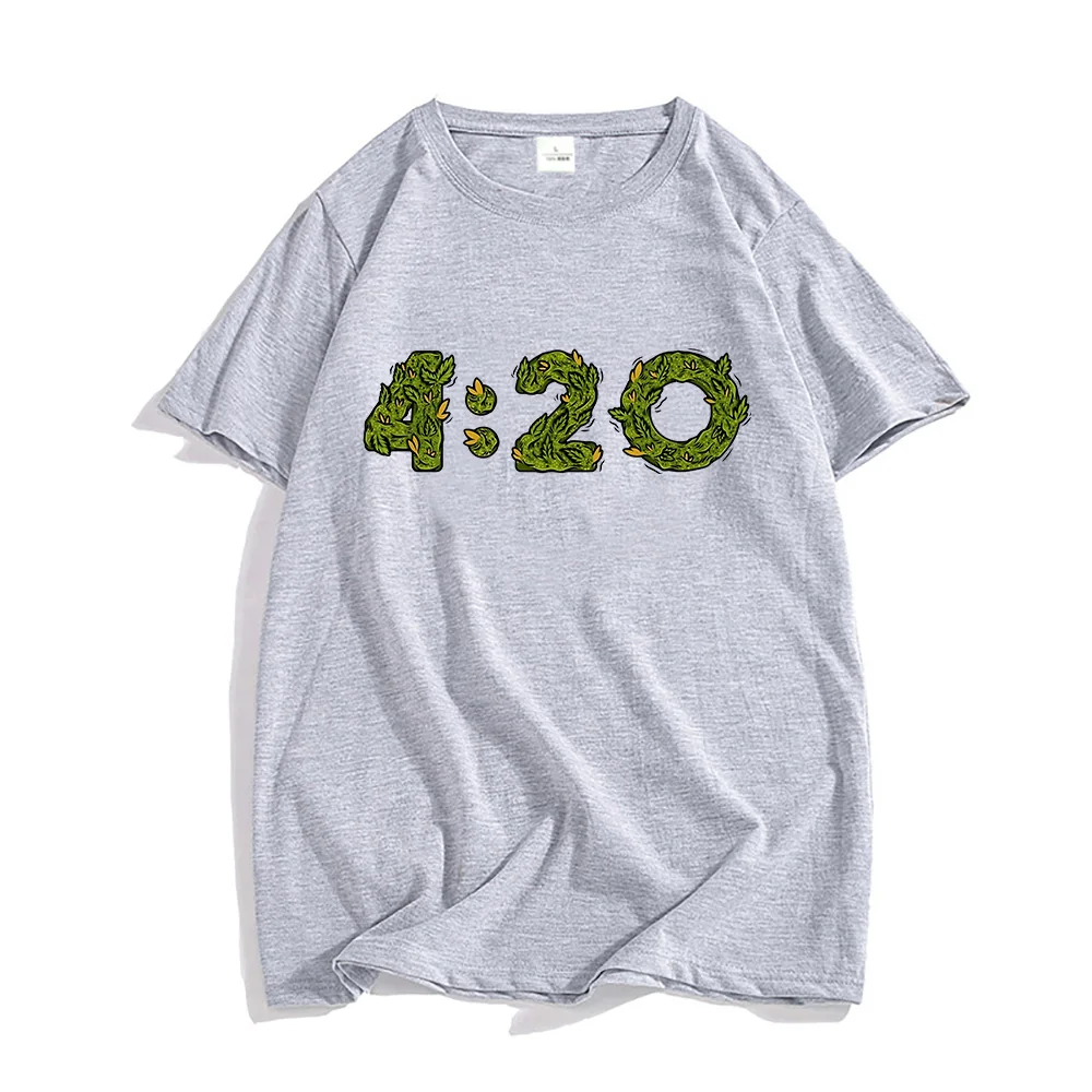 4:20 Time Graphic Printing Tee-shirt 100% Cotton Men/Women T-shirt Short Sleeve Male Summer Tshirts Streetwear Casual Soft Tees