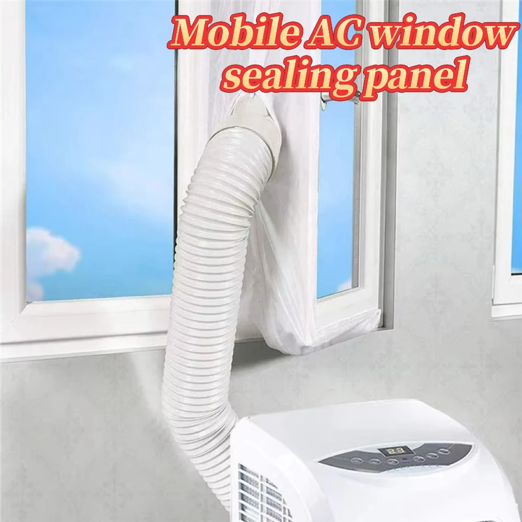 Airlock Window Barrier for Mobile Air Conditioner Unit Supple Fabric Sealing Panel With Zipper And Strong Self Adhesive Fixture