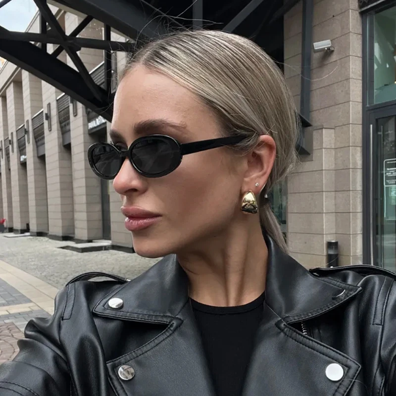 5 stücke Mode Weibliche Einfache Oval Sonnenbrille Gelee Farbe Rahmen Sonnenbrille Frauen Personalisierte Outdoor Casual Brillen UV400