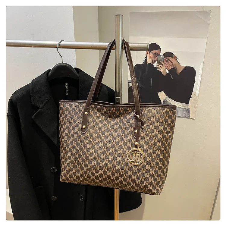 Große Kapazität Pendler-Tragetaschen Modische bedruckte Pu-Leder-Handtasche für Frauen College-Studenten Klasse Handtaschen Schultertasche – Detail 29
