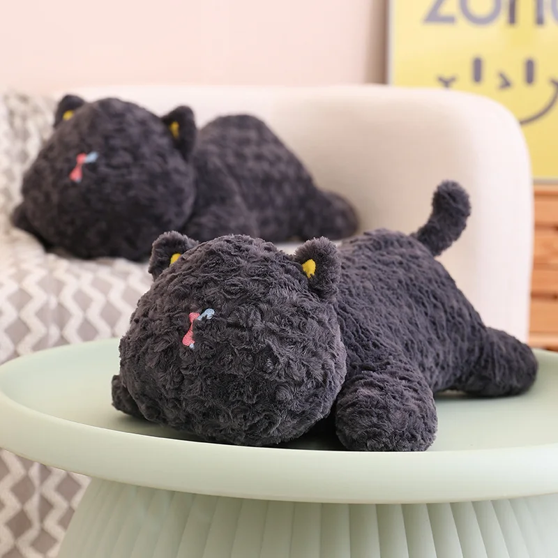 Kawaii British Shorthair Cat Plush Toy Stuffed Animals Lying Kitty Plushies Doll Soft Kids Babys Toys for Children