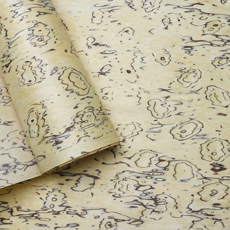 L:250X58cm Engineered Wood Veneer with Yellow Ice Tree Pattern for Furniture Cabinet Door Decor DIY Interior Wall Panels Veneer