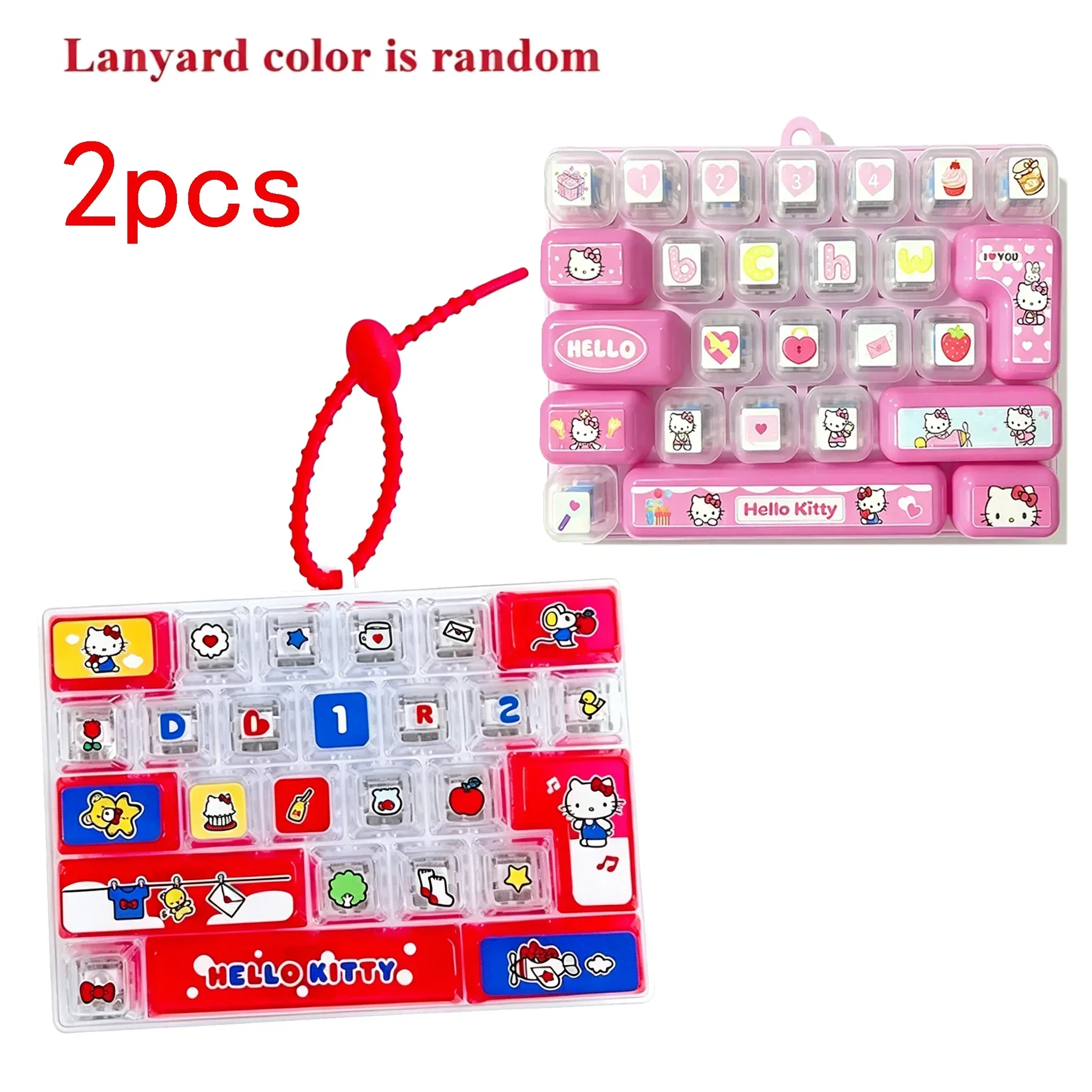 Sanrio 26‑Key Fidget-toetsenbord-sleutelhanger Hello Kitty Kuromi Cinnamoroll Stressverlichting Drukknop Speelgoed Tasbedel Cadeau