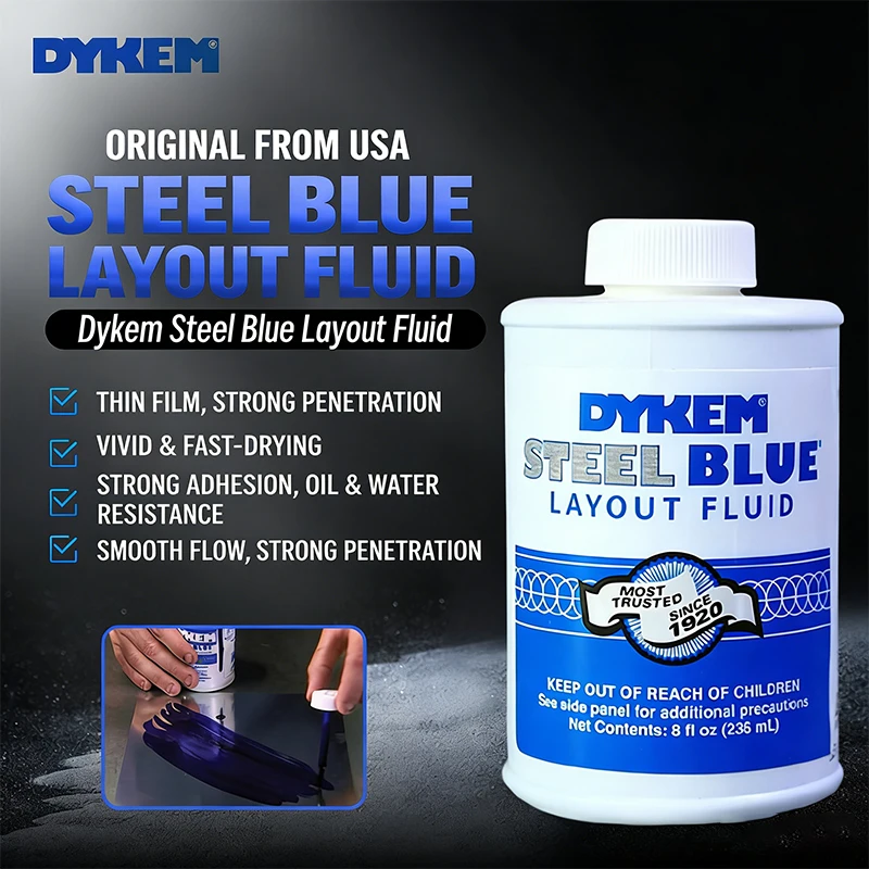 DYKEM Steel Blue 80400 Layout Fluid - Blue Machinist Marking Fluid for Metal And Metalworking