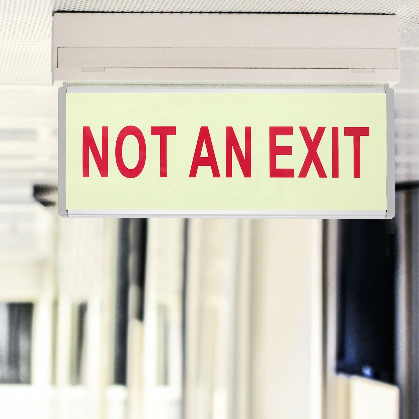 

2Pcs Glow in Dark Not An Exit Sign for Business Office Warehouse Safety Compliance Wall Door Decal Night Visibility Emergency
