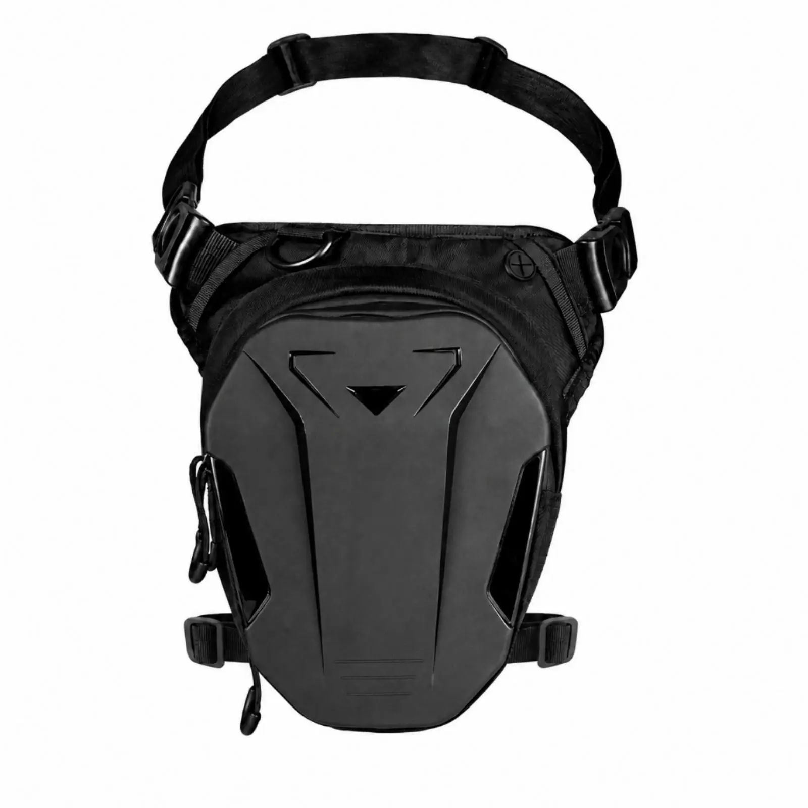 PU Motorcycle Motorcyclist Bag Compact Expandable Thigh Bag with Compartments for Commuters, Everyday Hands-Unrestricted Use
