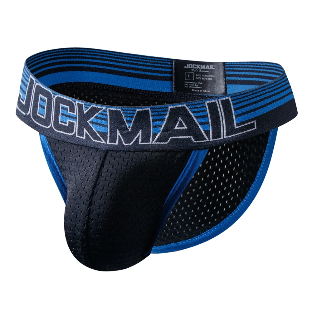 JOCKMAIL Sexy Men Underwear Jockstraps mesh man Jocks Bikini G-strings Men thong cuecas Male panties Briefs Gay underwear Penis