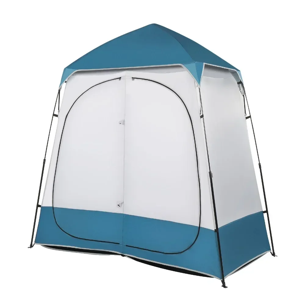 

Outdoor Beach Camping Tent 229*229*122cm Oxford Cloth Dressing tent for two Blue/White