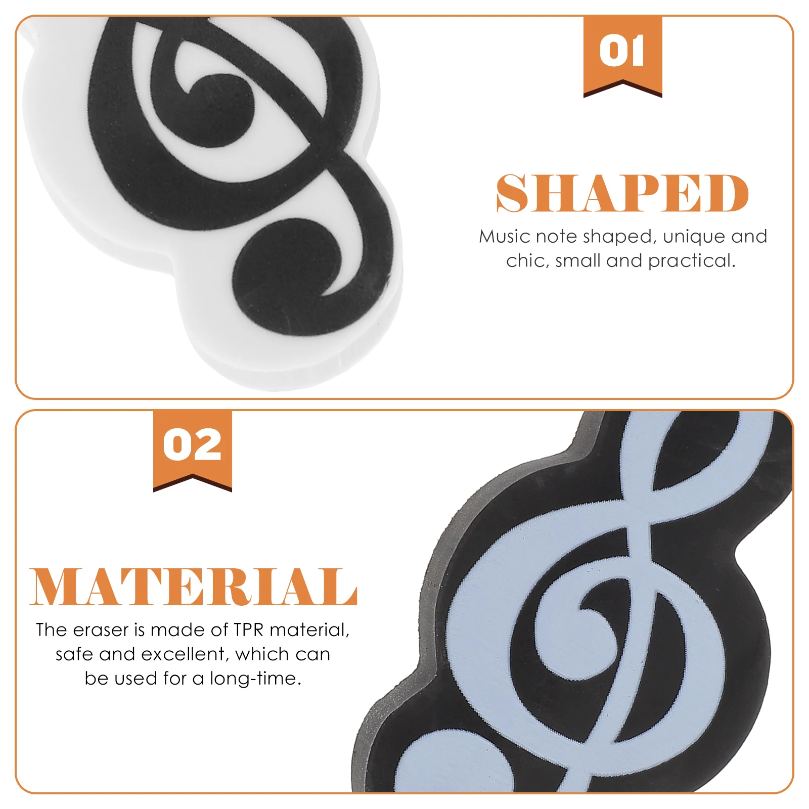 

20 pcs Music Note Erasers Small Cute Mini Shaped for Kids Students School Classroom Party Favors TPR Material Safe