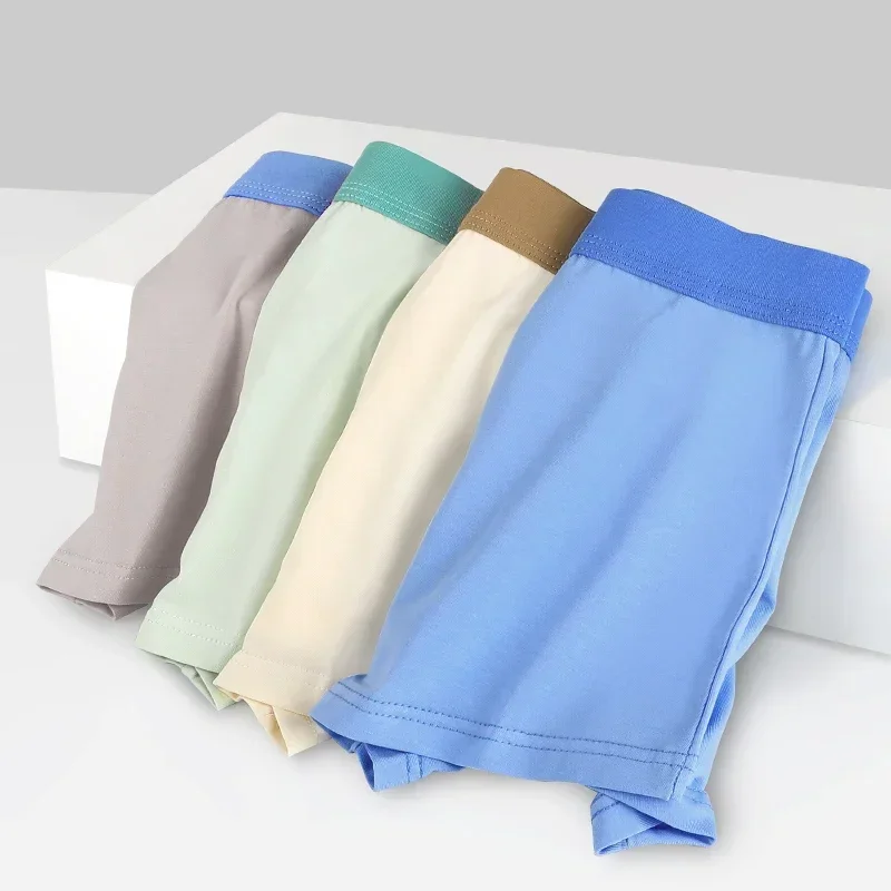 3PC   Teenagers pure cotton antibacterial underwear male boxer development period sports breathable shorts boys