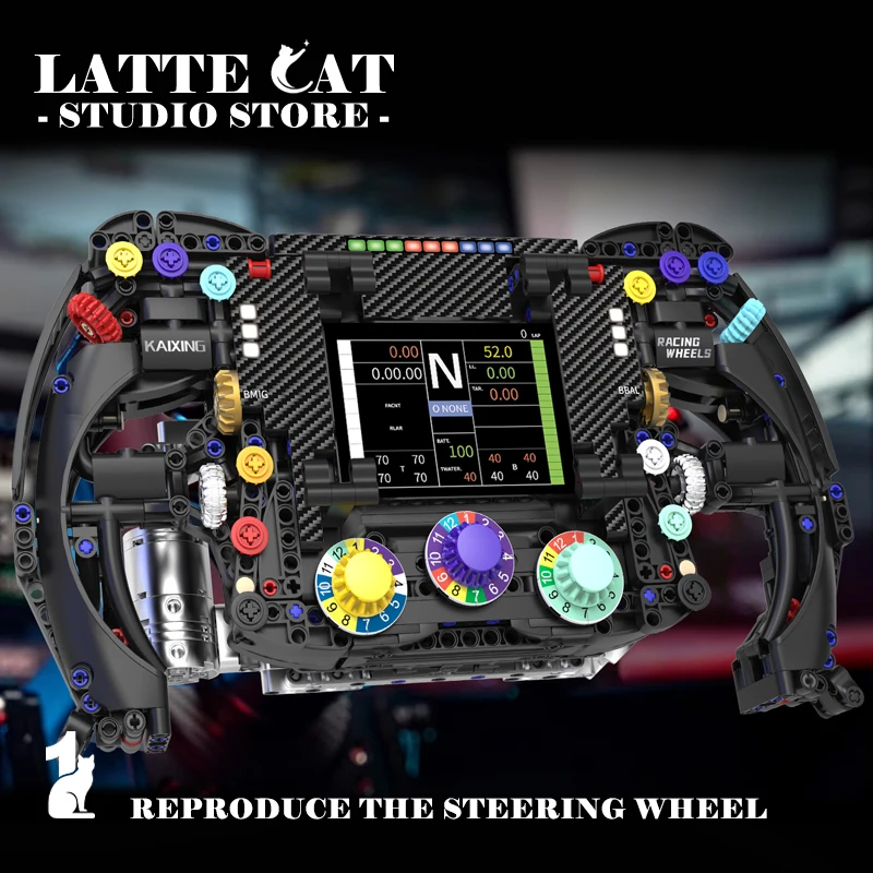 MOC Formula Racing Car Building Blocks Phone Stand Toys Creative Racer Steering Wheel Bricks DIY Model Home Decor Birthday Gifts