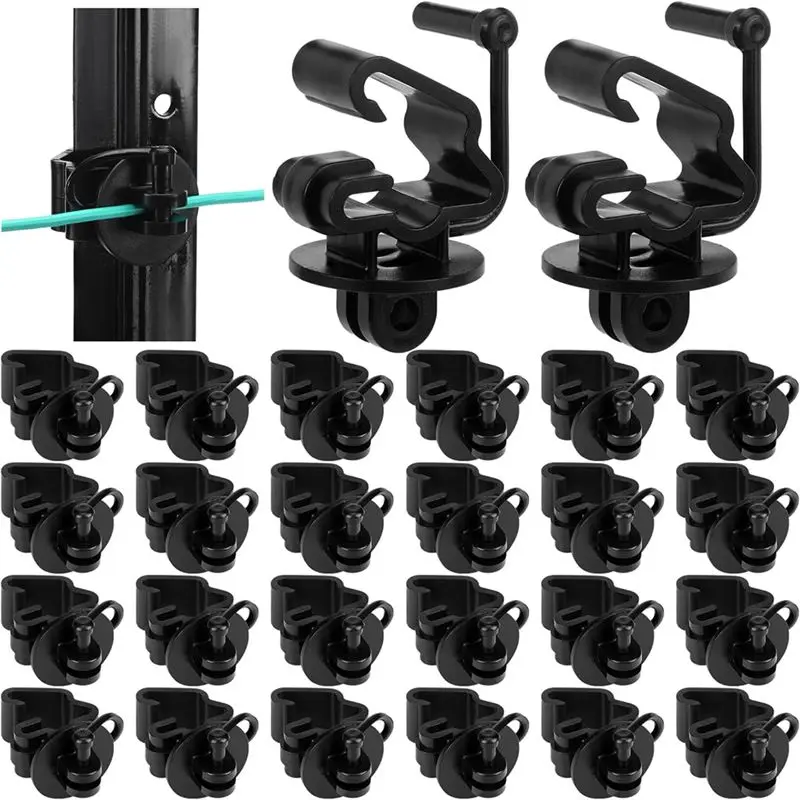 ABWR-25Pcs Z Pin Lock T Post Insulator Black Z Post Insulator T Post Pin Lock Insulator For Farmers And Ranchers