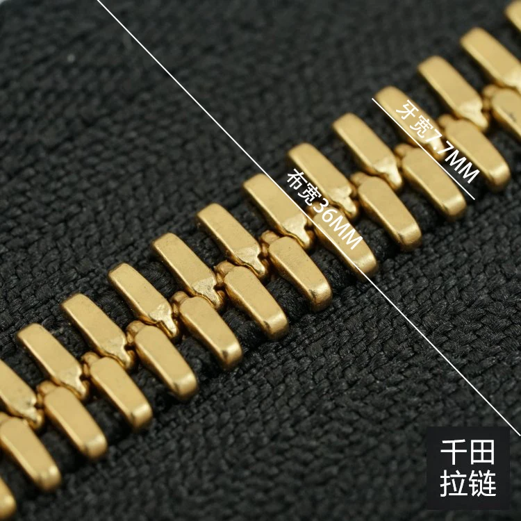 1M-5M No.8 Qiantian High End Corn Tooth Matte Gold Copper Metal Long Zipper Compatible with Excella Leather Bag Handmade DIY