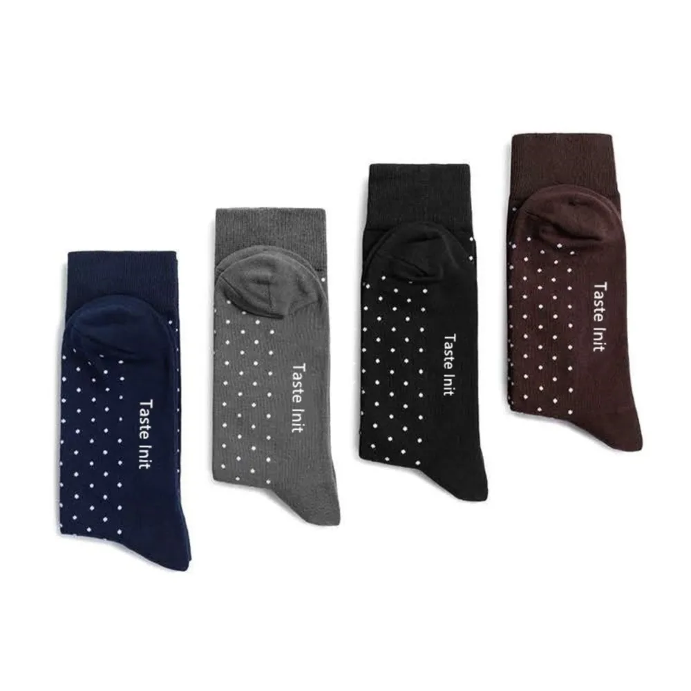 Robe d'équipage athlétique chaussettes d'affaires hommes Gentleman solide à pois mi-mollet coton à fibres longues hommes toutes saisons 8W250