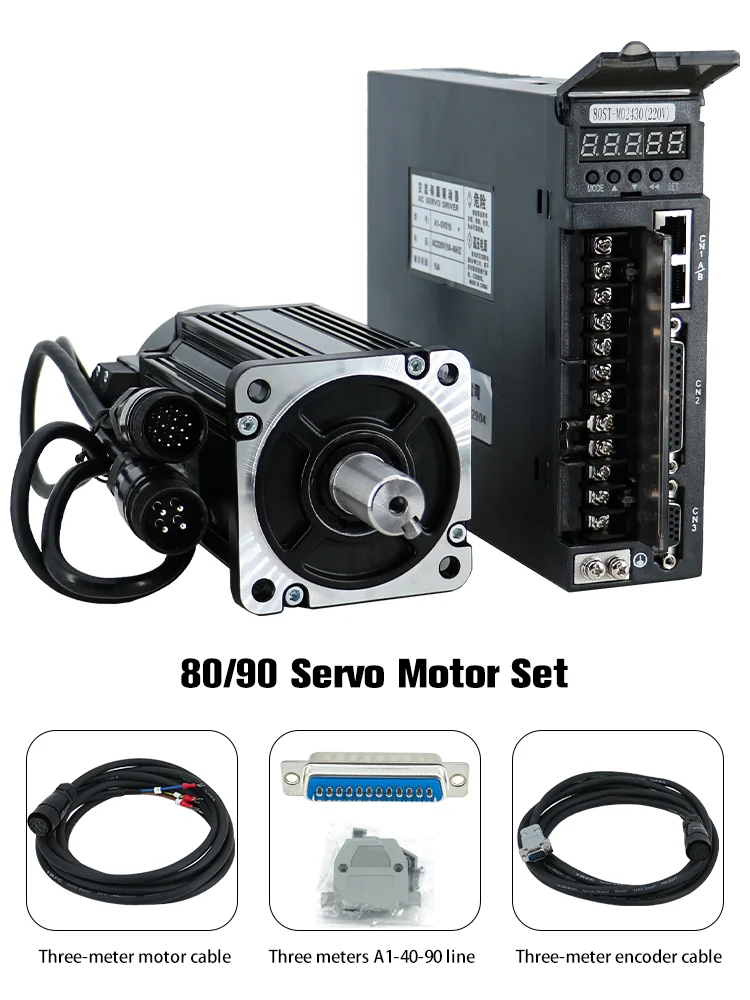 جودة عالية شحن سريع محرك سيرفو يعمل بالتيار المتردد 0.75KW 80ST-M02430 90ST-M02430 2.4N.m 750W مع سائق A1 SVD15