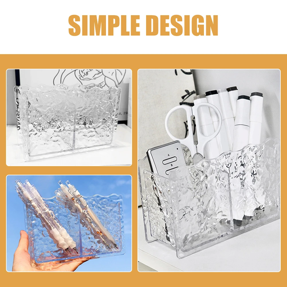 

Pen Holder Makeup Brush Storage Box Holders Desktop Organizer Pencil for Cup Office Tools Men Plastic