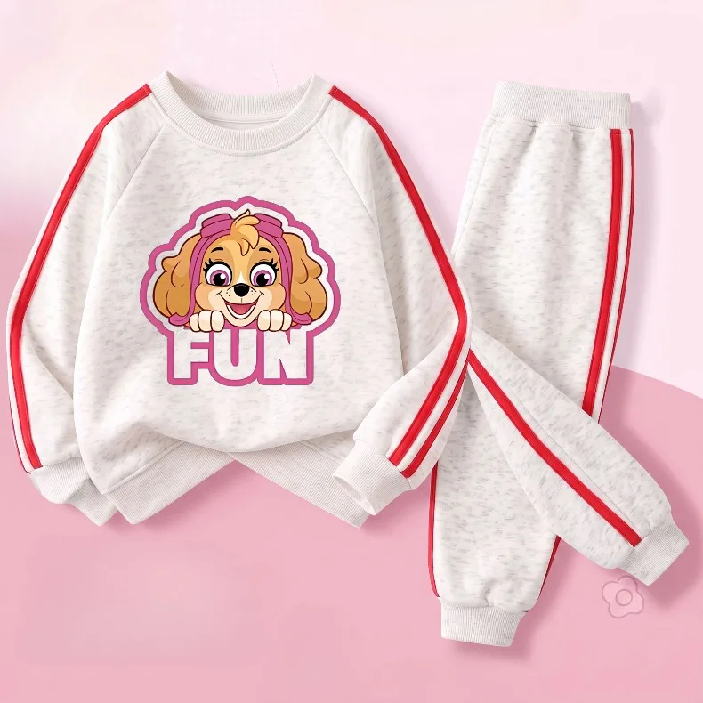 Herbst Winter Mädchen Mode Niedliche Hoodies Lange Hose Zweiteilige Sets Kinder Casual Trainingsanzüge Kinder Sport Trainingsanzug Pullover Anzug – Detail 4