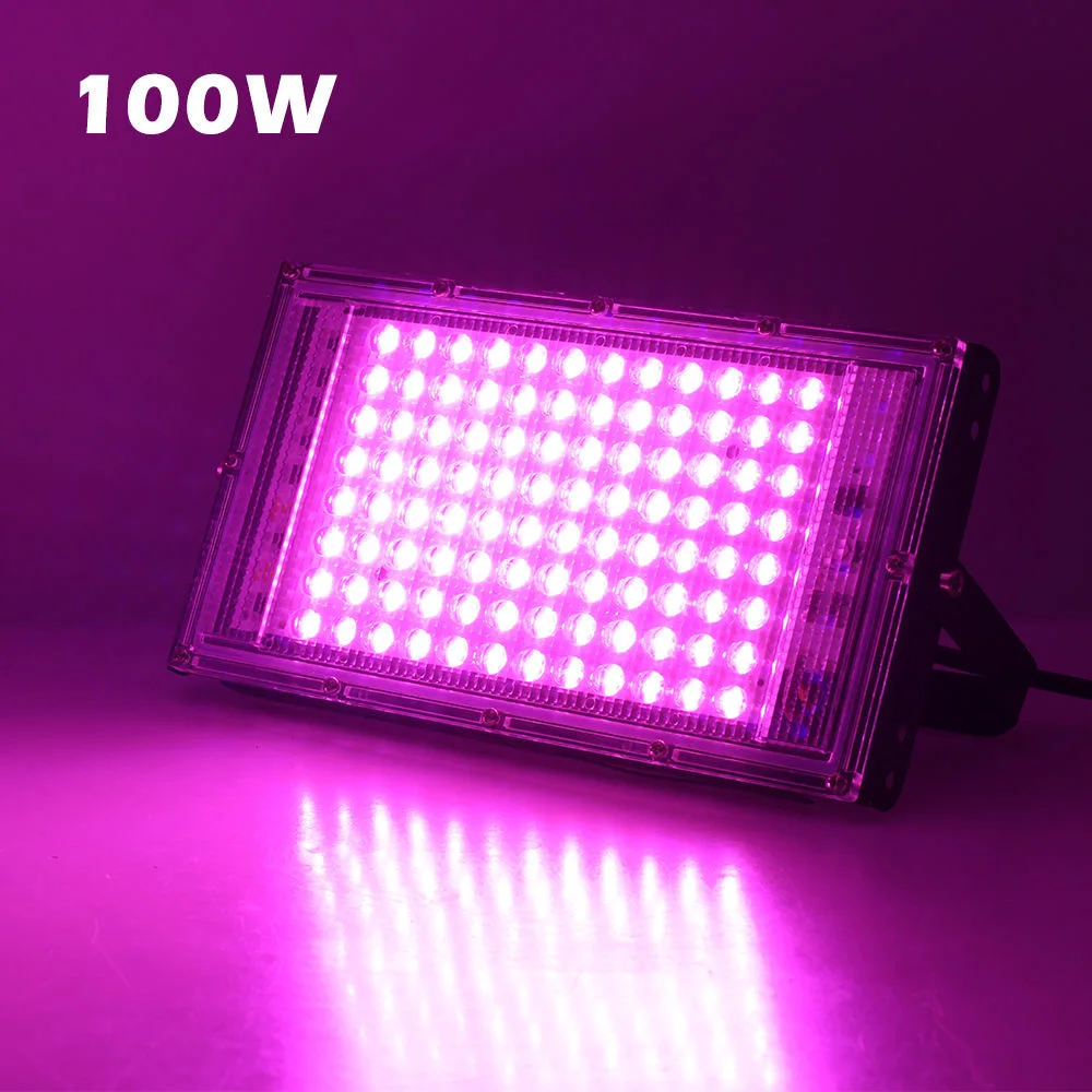 Full Spectrum LED Grow Light com Plug UE, Flor hidropônica Semeadura Phyto Lâmpada, 220V, 110V, 50W, 100W, 380-440NM, Estufa