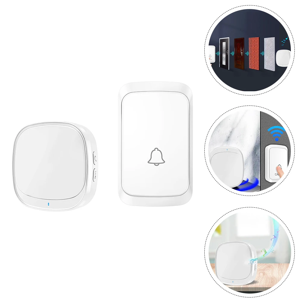 

1 комплект, беспроводной дверной звонок, USB Plug Play, интеллектуальный дверной звонок, дальность действия 150 м, 60 мелодий, 5 уровней громкости, белый умный дверной звонок