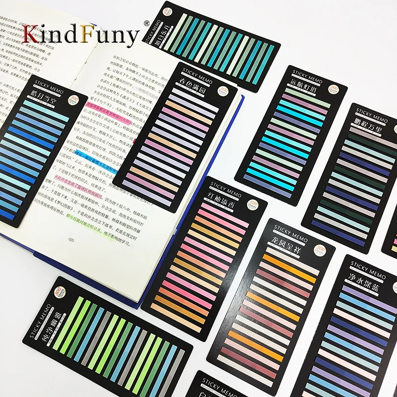 KindFuny 4800Sheets PET Sticky Stickers Notes Memo Pad Notes Posted It Macaron Color Bookmarks Notepad School Stationery