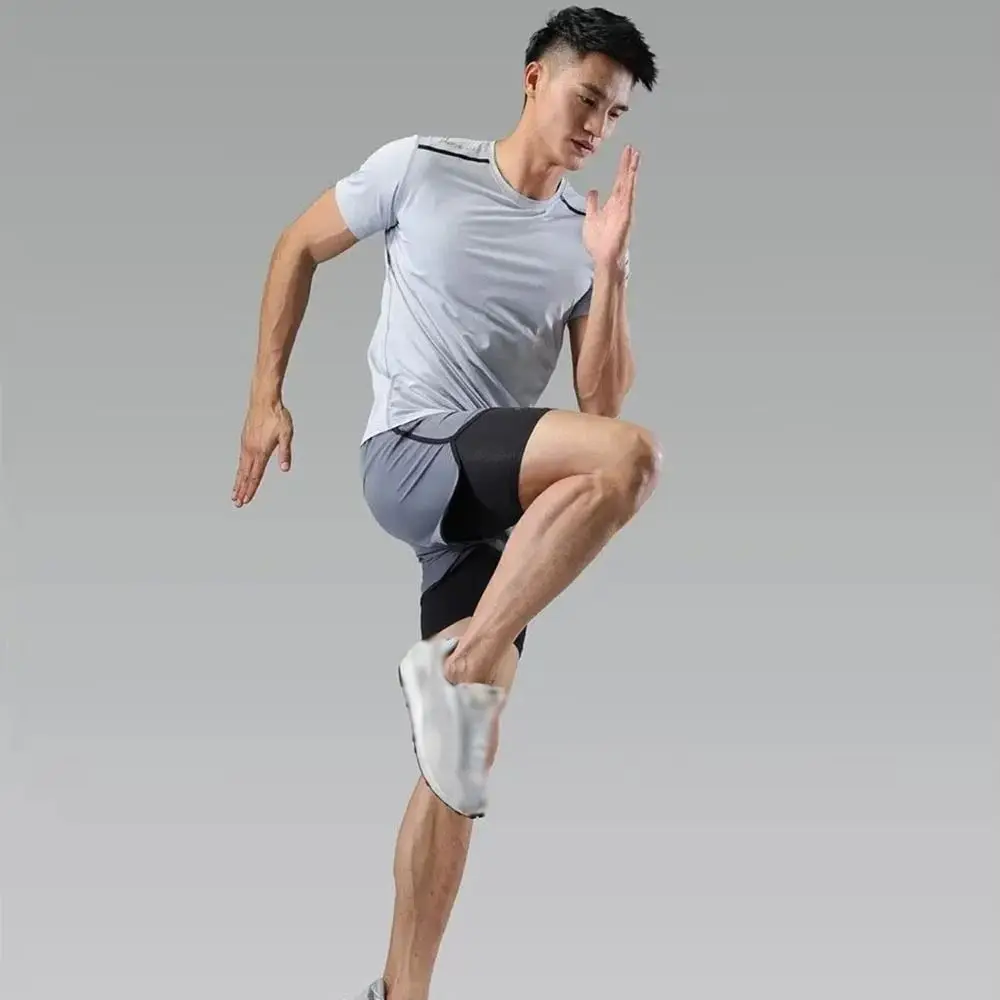 2 in 1 Men Running Pants Quick Dry Leisure Anti-Exposure Men's Jogging Shorts Breathable Quarter Pants Casual Basketball Shorts