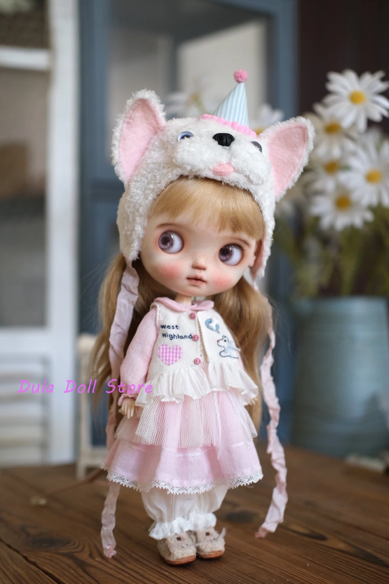 Dula 人形服ピンク犬ドレスブライス ob24 ob22 アゾン Landoudou Landazz 1/6 Bjd 人形アクセサリー