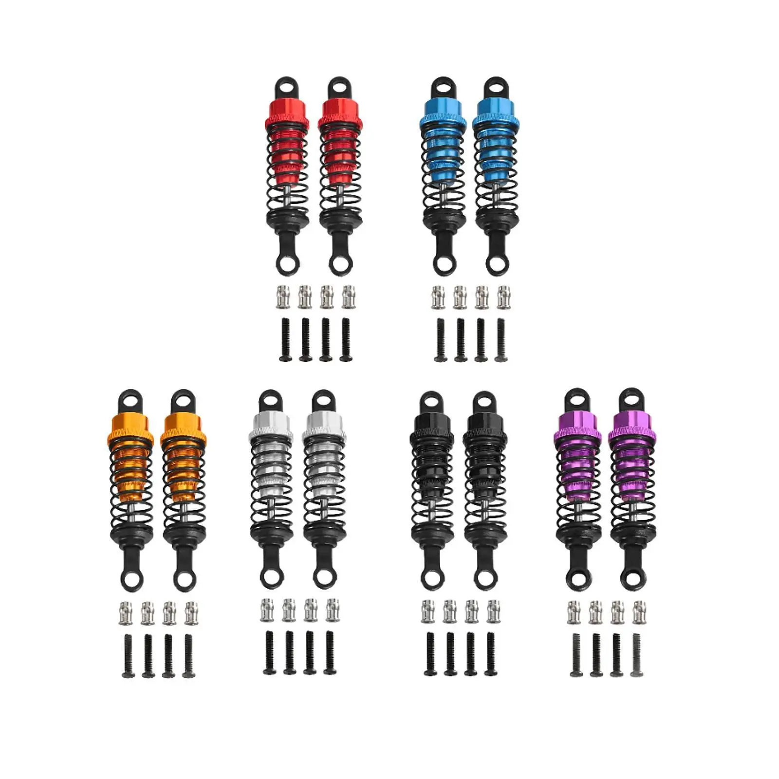 2 Pieces Oil Shock Absorbers for RC Car Sturdy Vehicle Parts Metal 55mm Dampers 1/12 1/16 Scale for MN82 MN99S MN98 MN168 C24