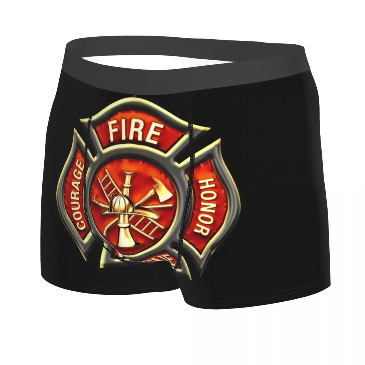 Red Fire Department Badge firefighter Man's Underwear Highly Breathable High Quality Birthday Gifts