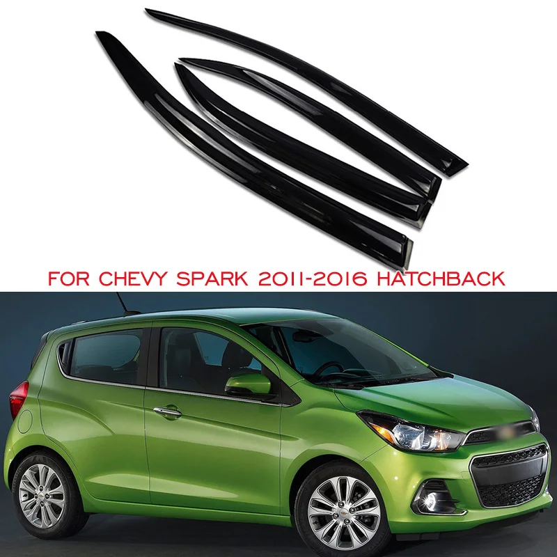 Awning Shelter For Chevy Chevrolet Spark 2011 2012 2013 2014 2015 2016 Hatchback Side Window Vent Visor Sun Rain Deflector Guard